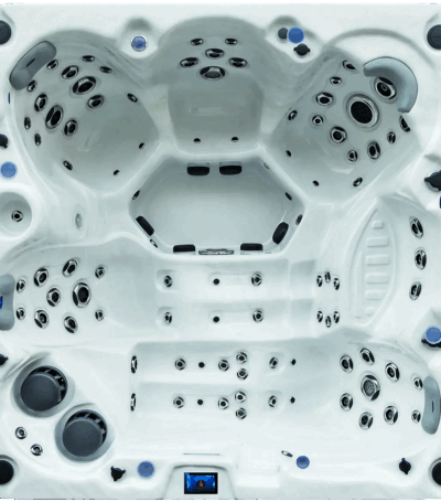 lege jacuzzi, van bovenaf