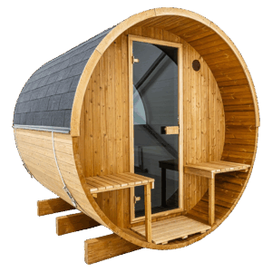 Barrelsauna 225 met zitje Thermowood