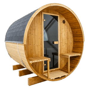 Barrelsauna 260 met zitje Thermowood