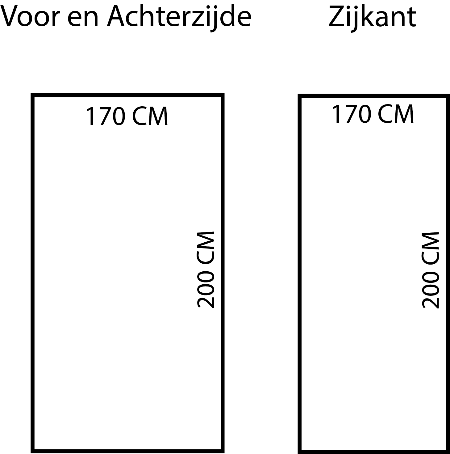 foto van de infrarood sauna met afmetingen