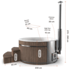 Hottub rond 200cm tekening met interne kachel