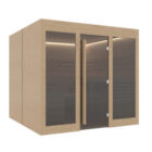 Finse sauna met deur dicht