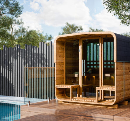 WHB Cube sauna 250 canopy in tuin