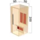 Schematische tekening van de HealthCare90 sauna