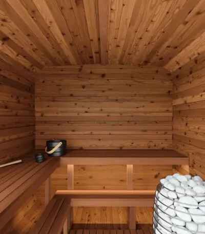 WHB Cube sauna 250 canopy binnenkant