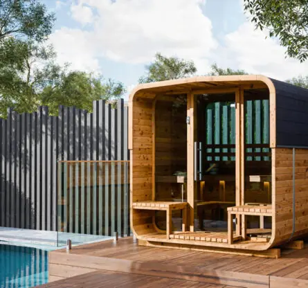 WHB Cube sauna 250 canopy in tuin