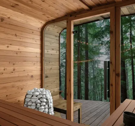 WHB Cube sauna 250 canopy uitzicht